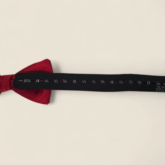 Rare Christian Dior Red Silk Bow Tie Paris Made in USA Adjustable BOXED VTG - Picture 10 of 15